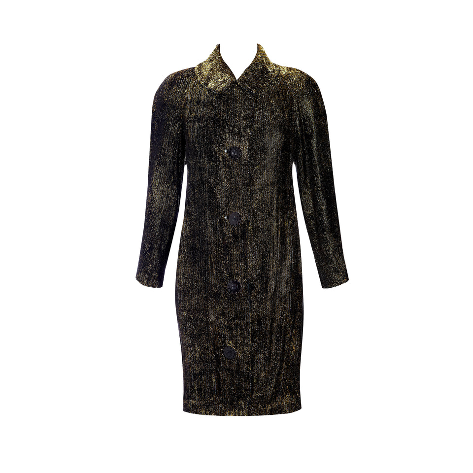 Gold Lurex Velvet Dress Coat - c.1950