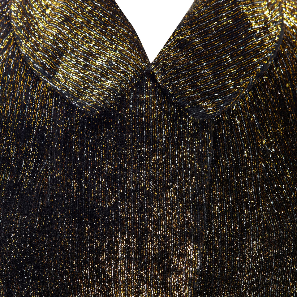 Gold Lurex Velvet Dress Coat - c.1950