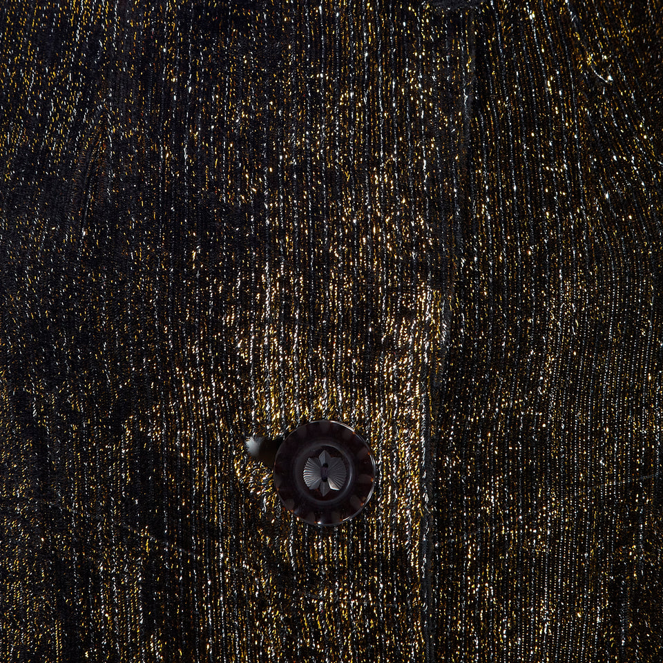 Gold Lurex Velvet Dress Coat - c.1950