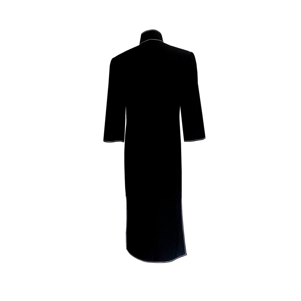 Black + White Silk Dress - c.1980