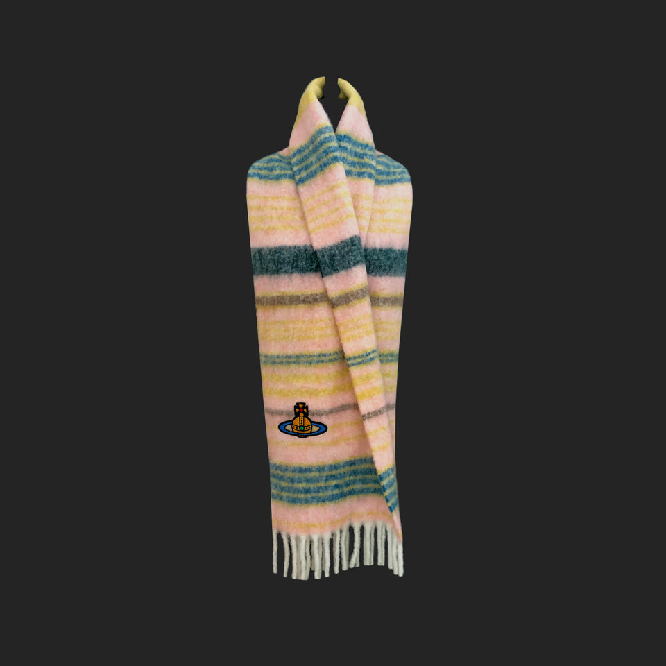 Vivienne Westwood - Alpaca Striped Scarf + ‘Orb’ Logo