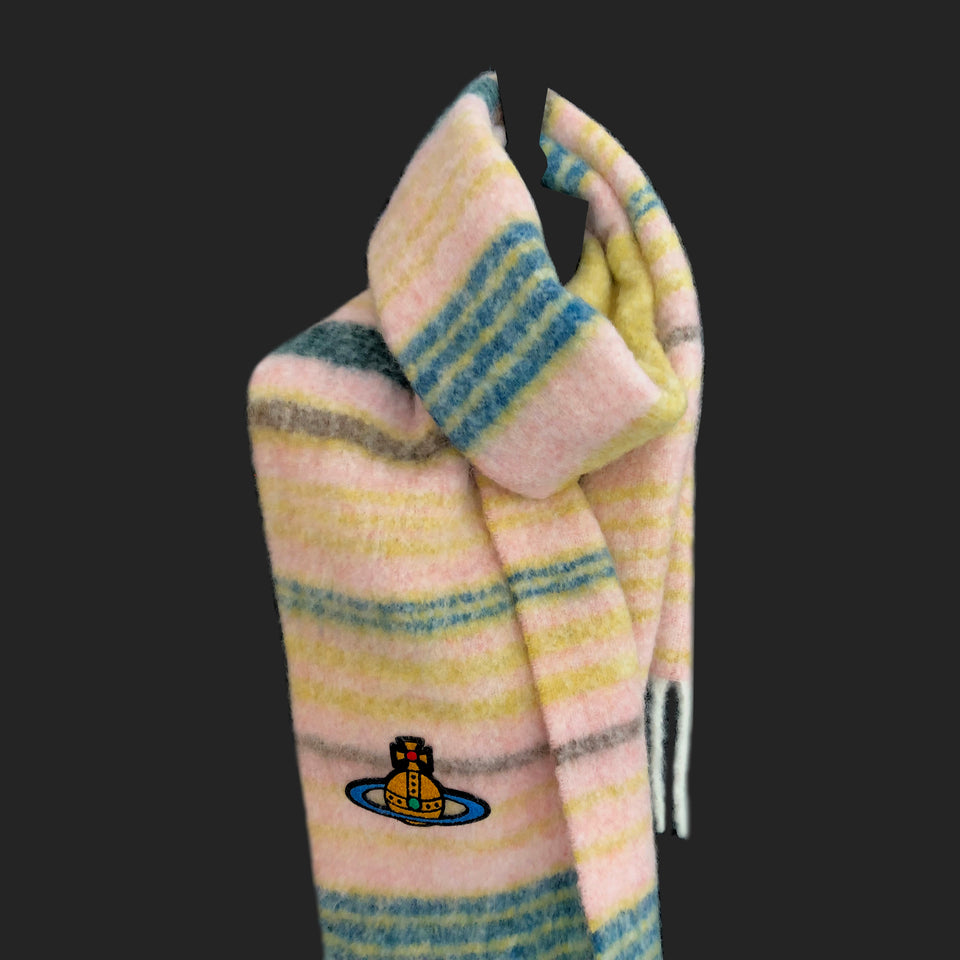 Vivienne Westwood - Alpaca Striped Scarf + ‘Orb’ Logo