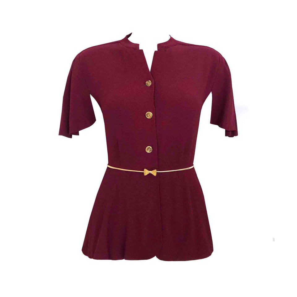 Slashed Sleeved - Crepe Top - c.1930