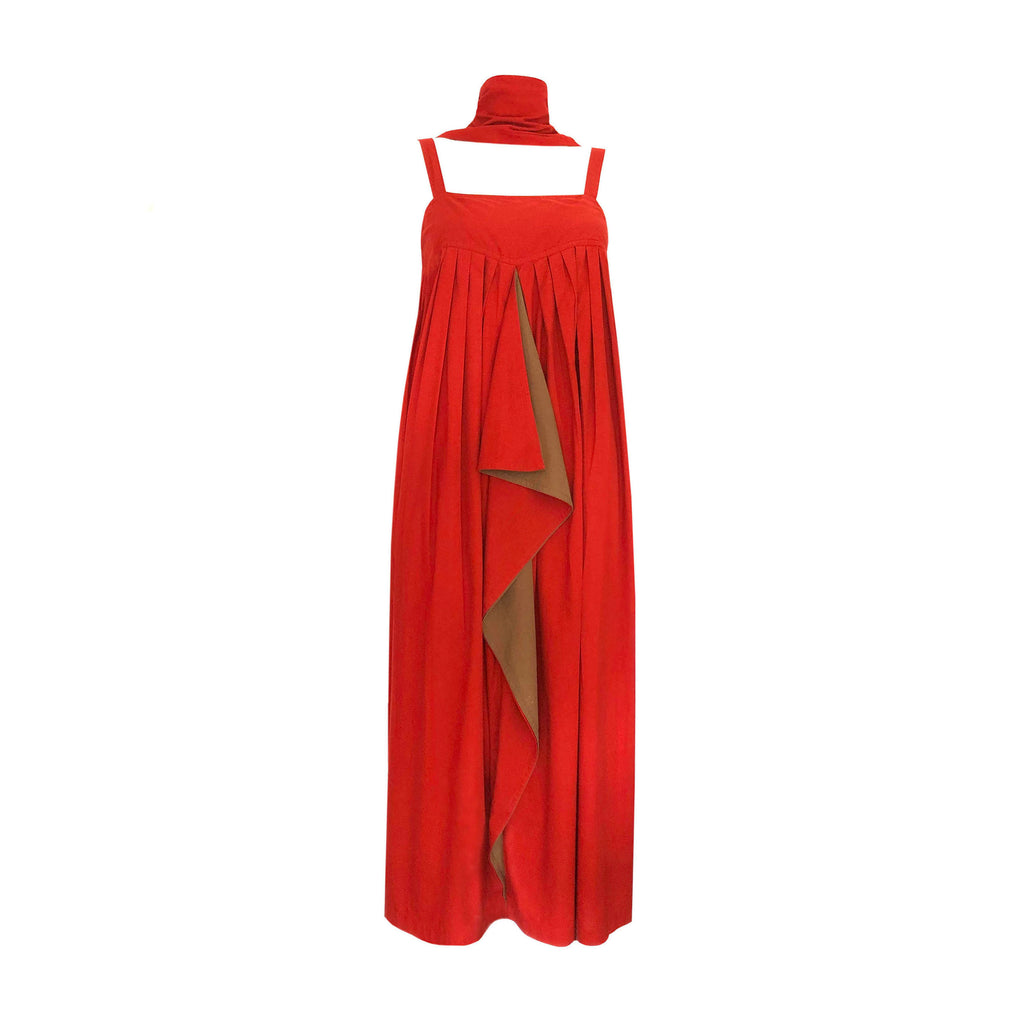 ワンピース ISSEY MIYAKE 70s long dress With scarf Issey Miyake Dress + Scarf Set - c.1970 – VS Vintage Archive