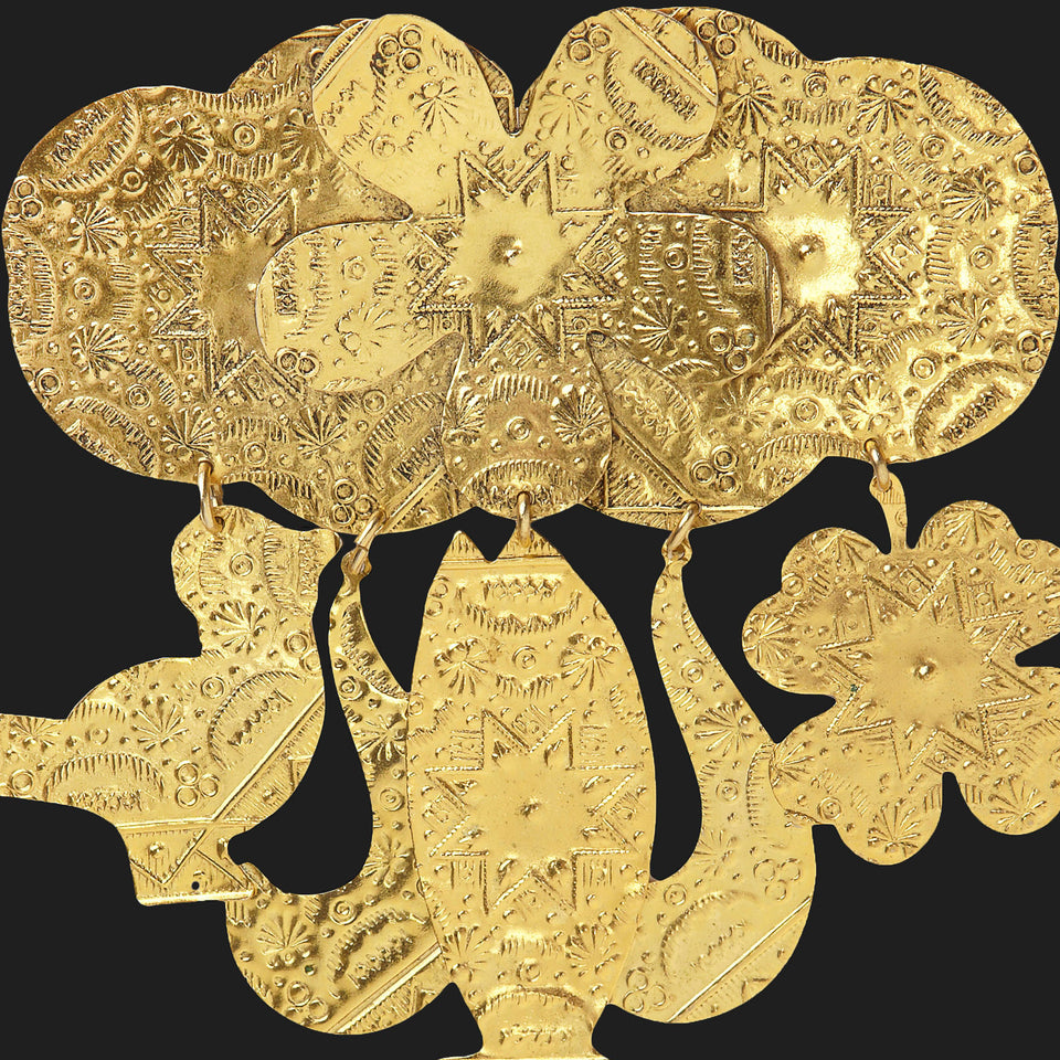 Zoe Coste Brass Brooch - c.1990