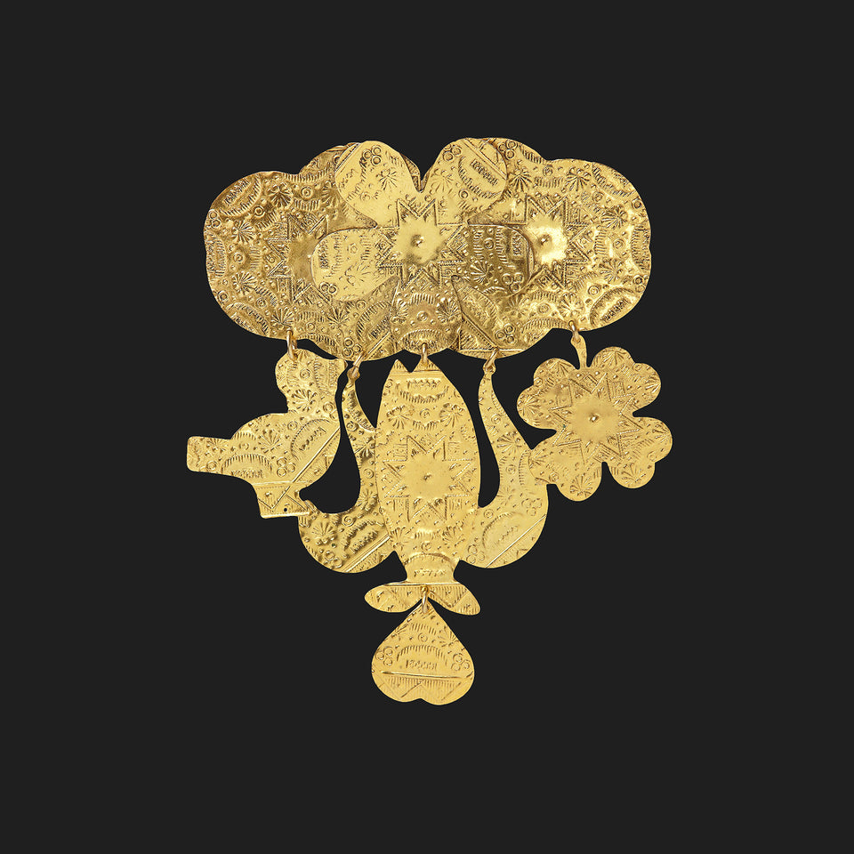 Zoe Coste Brass Brooch - c.1990
