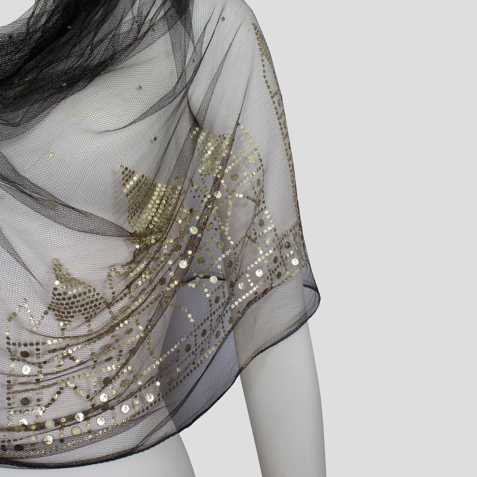 Metallic Sequin - Soft Tulle Shawl