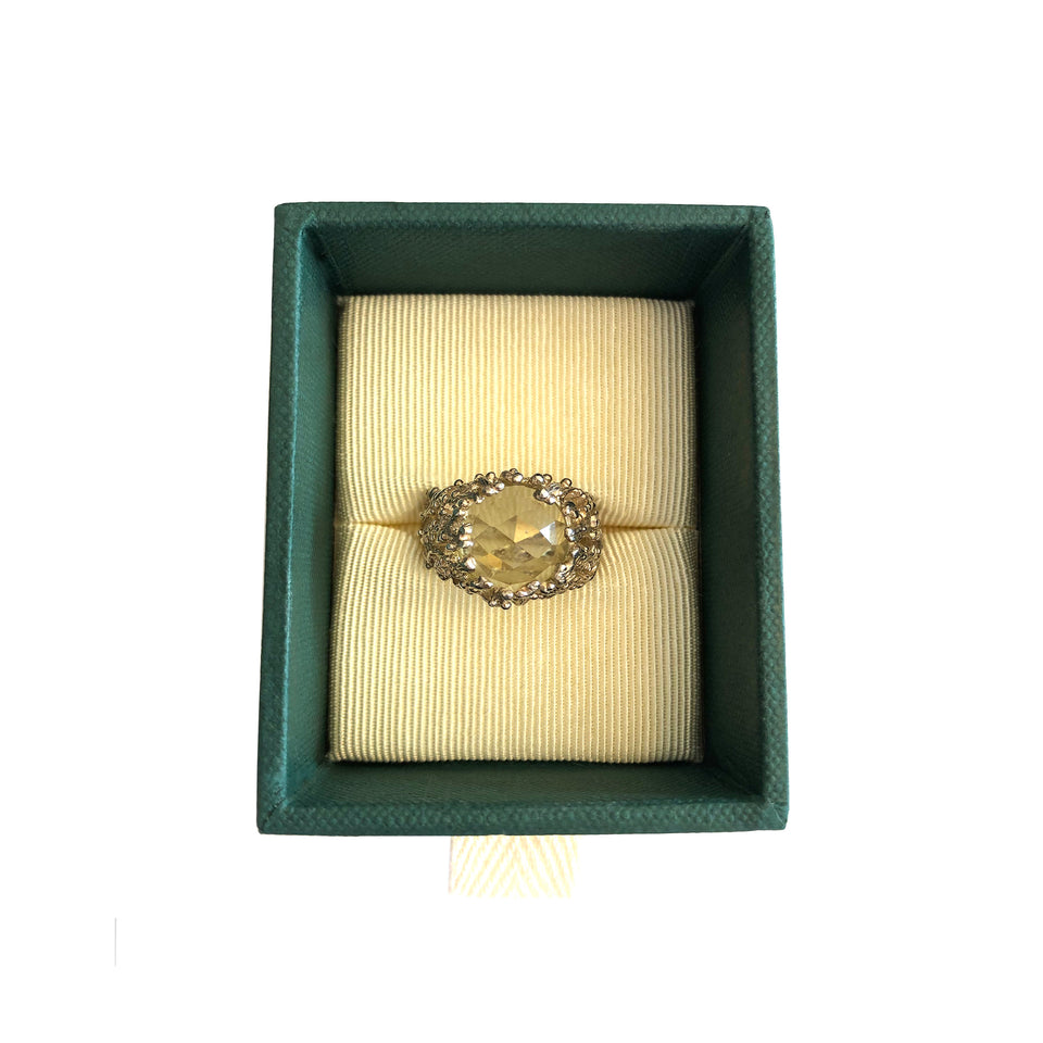Zoe & Morgan - 'Seaweed' Ring - Lemon Quartz