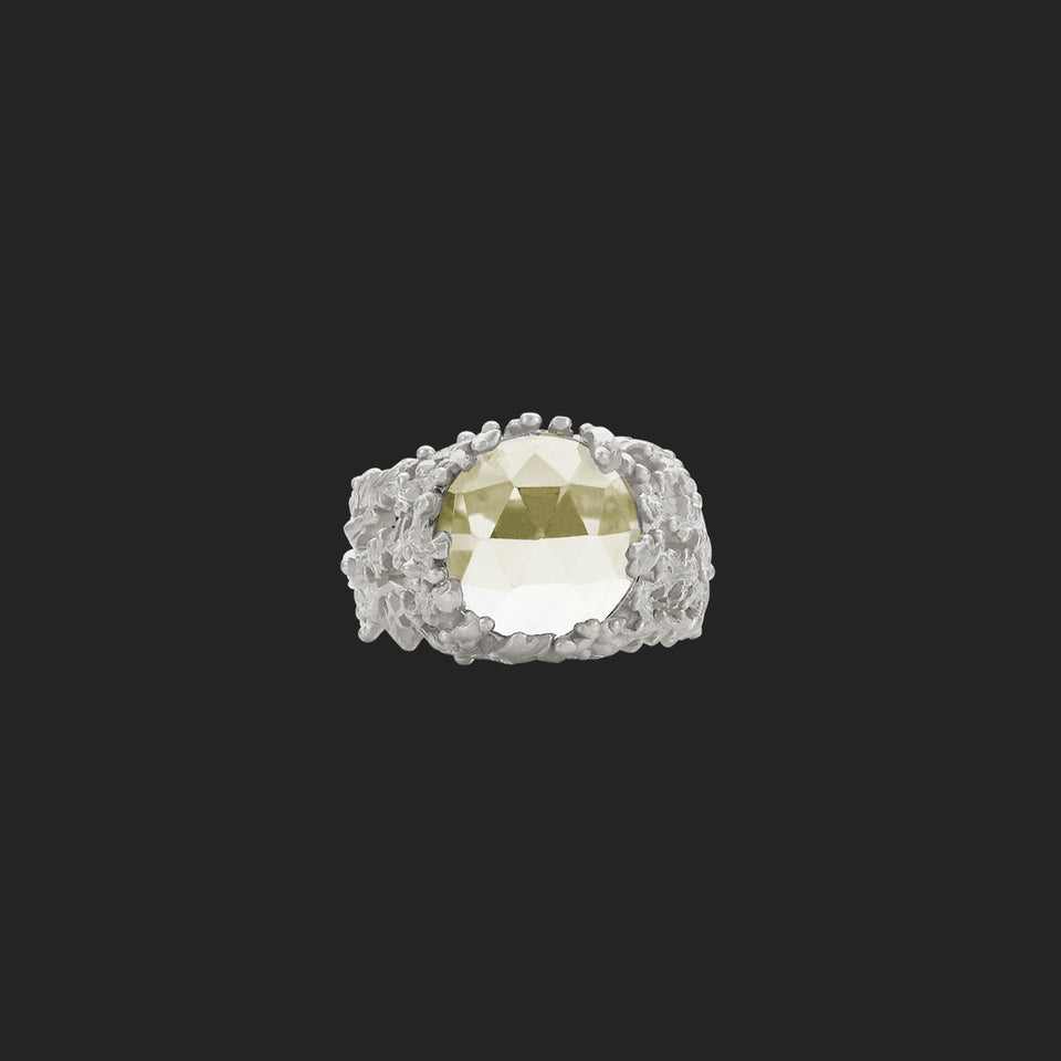Zoe & Morgan - 'Seaweed' Ring - Lemon Quartz