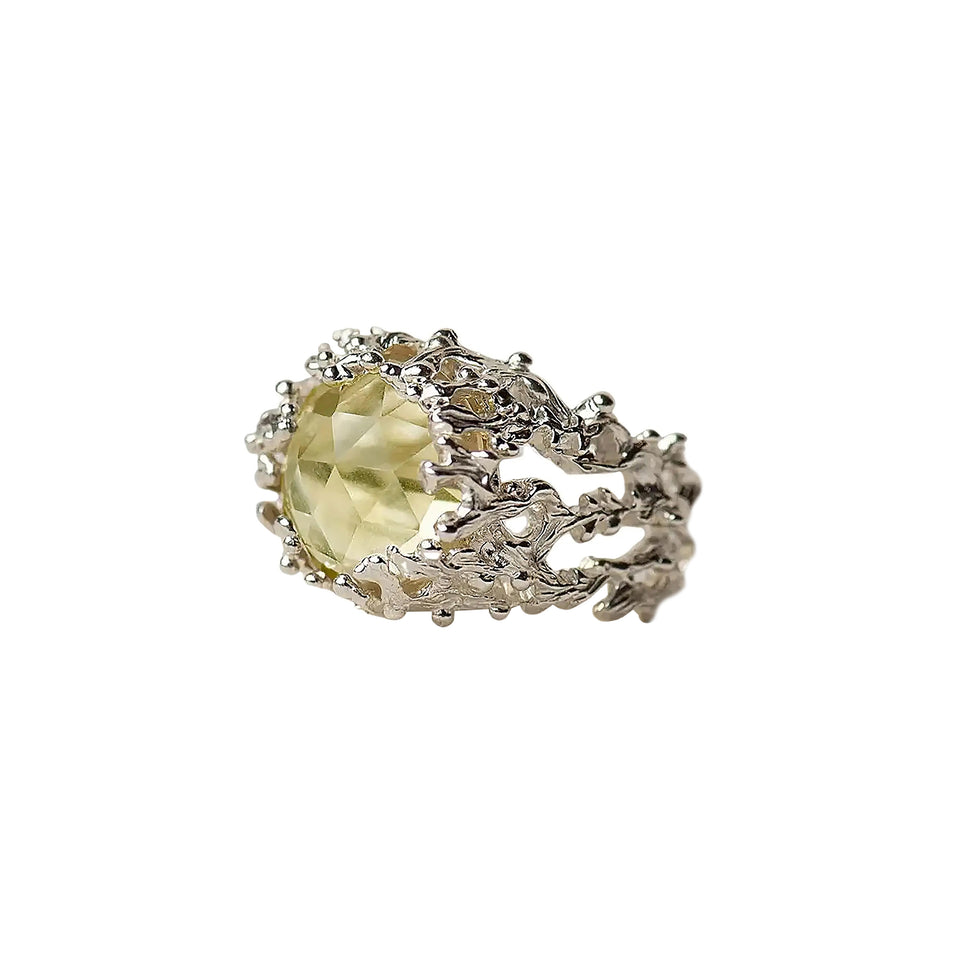 Zoe & Morgan - 'Seaweed' Ring - Lemon Quartz