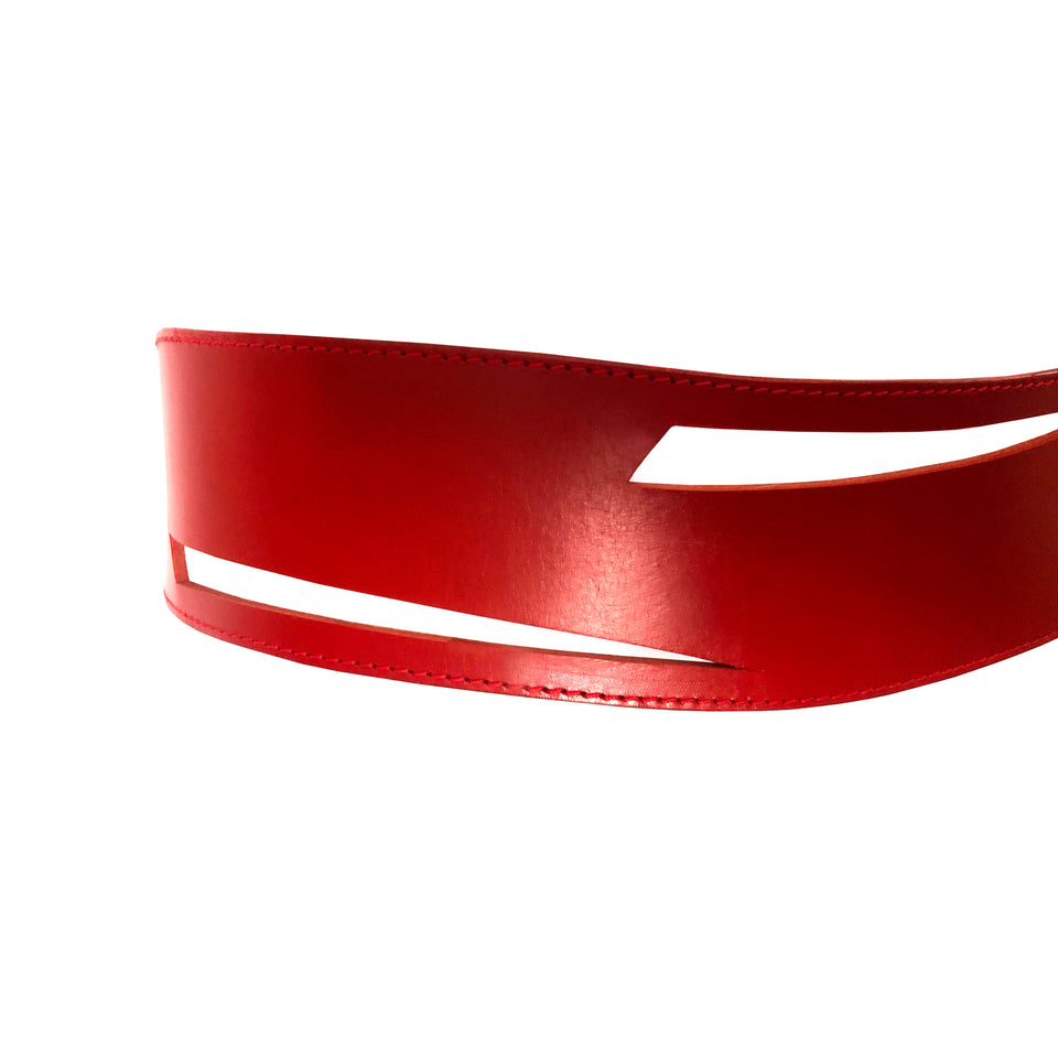 Red Leather - Cut-Out Belt