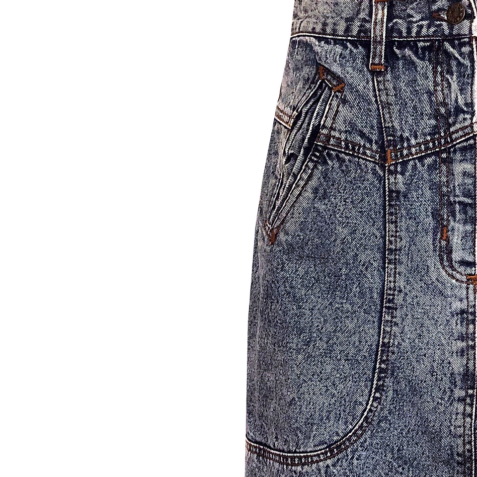 Acid-Washed Denim Skirt - c.1980