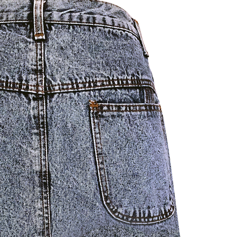 Acid-Washed Denim Skirt - c.1980