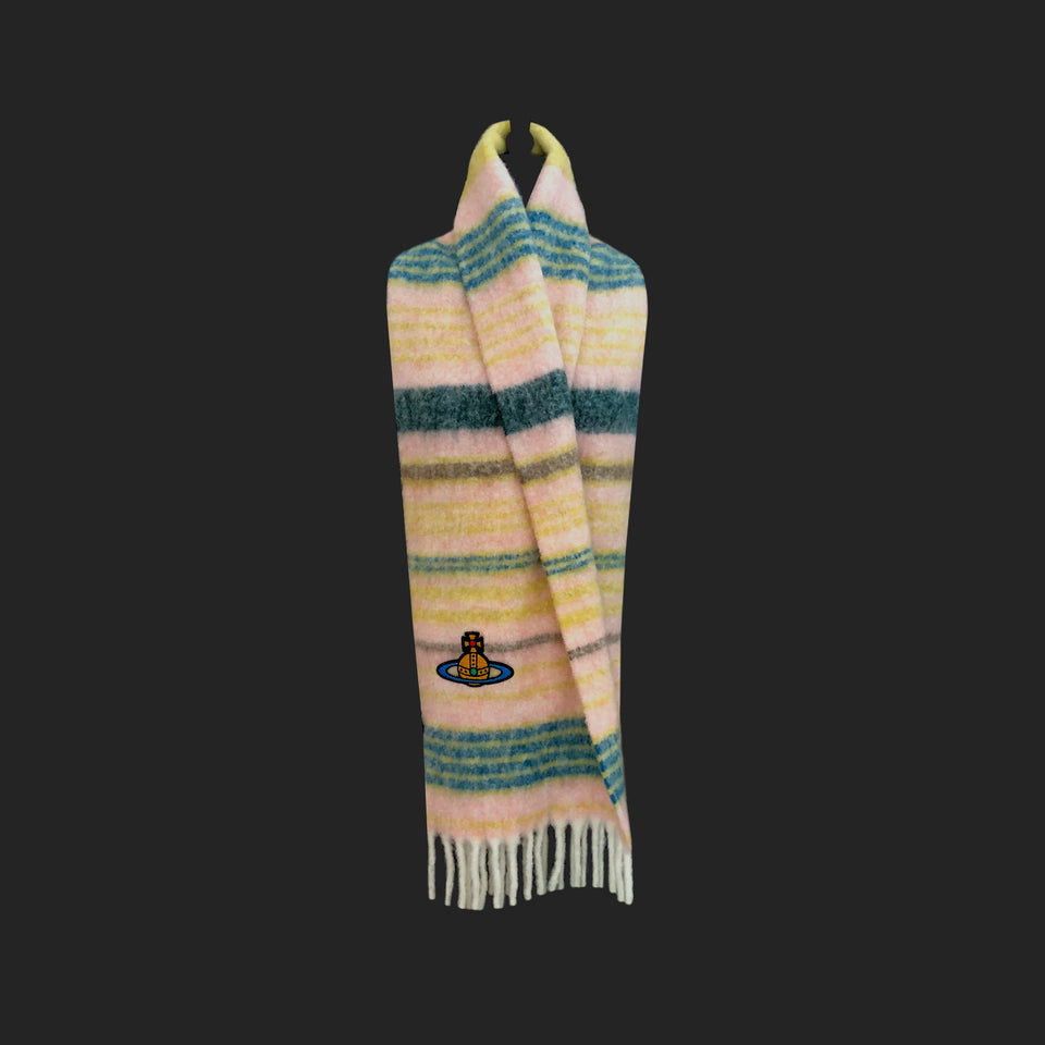 Vivienne Westwood - Alpaca Striped Scarf + ‘Orb’ Logo