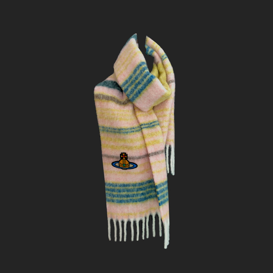 Vivienne Westwood - Alpaca Striped Scarf + ‘Orb’ Logo