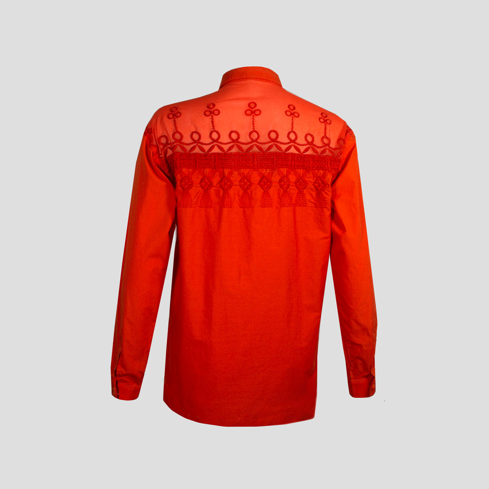 Embroidered Chiffon Shirt - c.1980