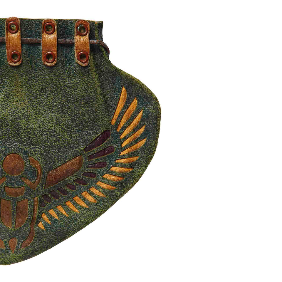 Winged Beetle Leather Pouch - c.1920