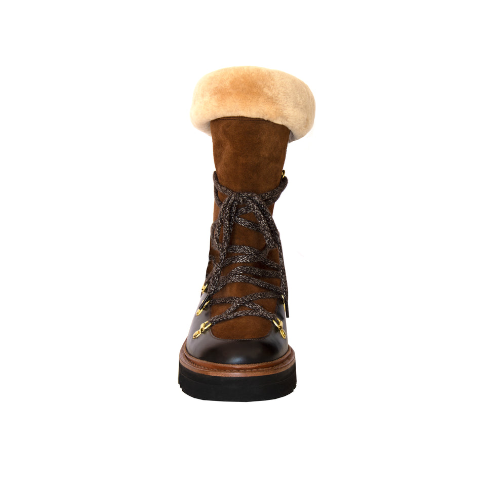 Grenson 'Camille' - Leather + Sheepskin - Snow Boots